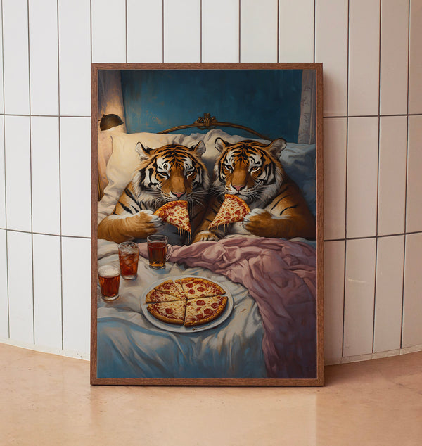 Wall Art, Maximalist Tiger Print, Dopamine Bedroom Decor, Gift for Wife, Valentines Day Gift1