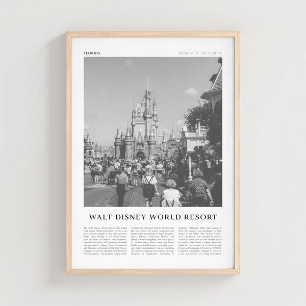 Walt Disney World Resort Travel Poster, Walt Disney World Vintage Print, Walt Disney World Wall Art, Florida Retro City Art  NA14 4381079483