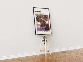 Wanted Poster, James McAvoy and Angelina Jolie Starring Movie Print, Wanted Print Poster, Action Movie Print, Movie Wall Art Idea 4296138102