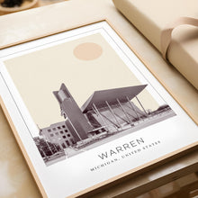 Warren Poster Print, Warren Travel Poster, Warren Minimalistic Wall Art, Warren, Michigan, United States 1868249648