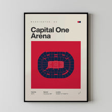 Washington Capitals Poster, Capital One Arena Print, Mid Century Modern Hockey Wall Art-8SWJYN