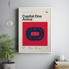Washington Capitals Poster, Capital One Arena Print, Mid Century Modern Hockey Wall Art-8SWJYN