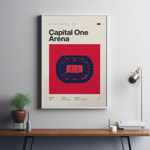 Washington Capitals Poster, Capital One Arena Print, Mid Century Modern Hockey Wall Art-8SWJYN