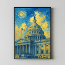 Washington DC, USA Anime Art, Capitol Building Canvas, Poster, American Landmark, Travel Print, US History, Architecture, Gift Idea