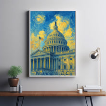 Washington DC, USA Anime Art, Capitol Building Canvas, Poster, American Landmark, Travel Print, US History, Architecture, Gift Idea