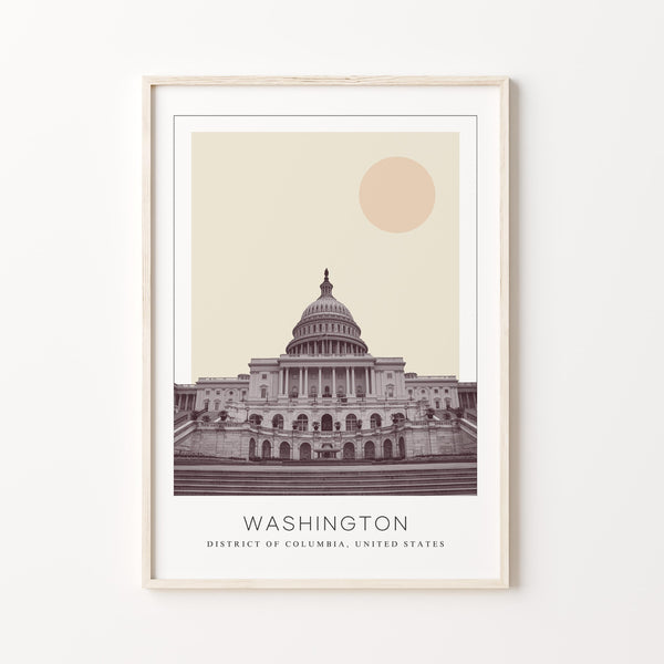 Washington Poster Print, Washington Travel Poster, Washington Minimalistic Wall Art, Washington, District of Columbia, United States 1882437857