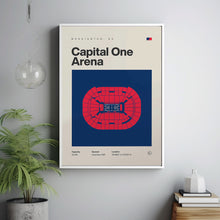 Washington Wizards Poster, Capital One Arena Print, Mid Century Modern Basketball Poste-QCLE3F