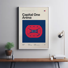 Washington Wizards Poster, Capital One Arena Print, Mid Century Modern Basketball Poste-QCLE3F