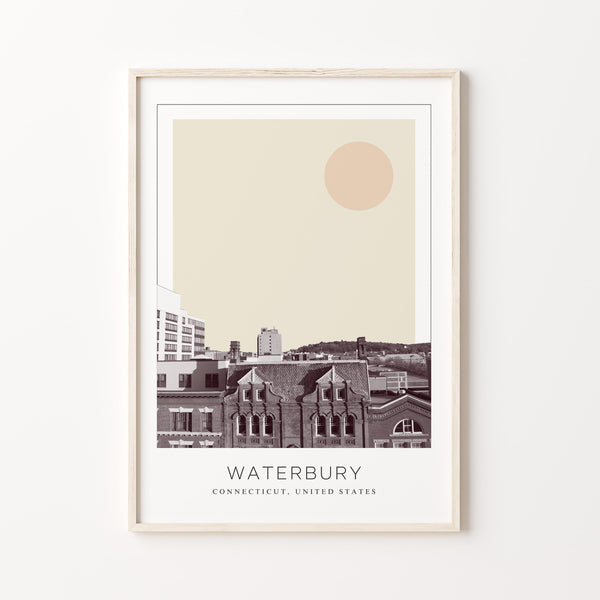 Waterbury Poster Print, Waterbury Travel Poster, Waterbury Minimalistic Wall Art, Waterbury, Connecticut, United States 1868249656