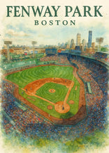 Watercolor Fenway Park Poster  Boston Baseball Stadium Wall Art 4406035565