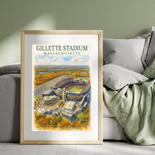 Watercolor Gillette Stadium Poster – Massachusetts Football Wall Art 4441238534