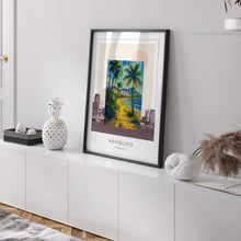 Watercolor Painting, Honolulu Travel Poster, Waikiki Hawaii, Diamond Head Wall Art, Mid Century Modern Print, Retro Decor, C30-445