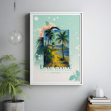 Watercolor Painting, Honolulu Travel Poster, Waikiki Hawaii, Diamond Head Wall Art, Mid Century Modern Print, Retro Decor, C30-445