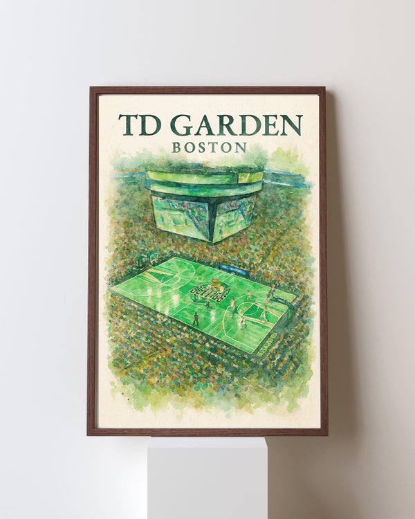 Watercolor TD Garden Poster  Boston Celtics Basketball Wall Art 4410268631
