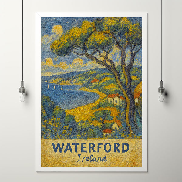 Waterford Travel Print Wall Art, Waterford - Ireland City Print, Waterford Travel Gift, Waterford City Poster, Van Gogh style Travel Gift