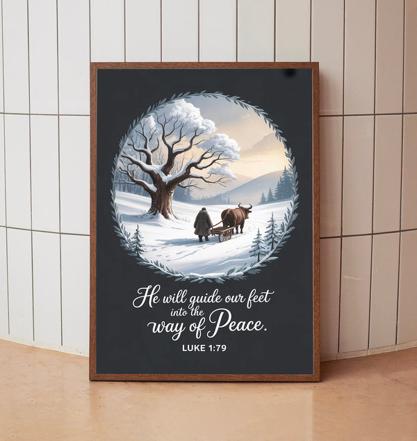 Way of Peace Winter Scripture Wall Art Print, Christmas, Holiday, Bible Verse  Christian2