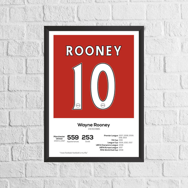 Wayne Rooney Legend Stats Football Print 889480953