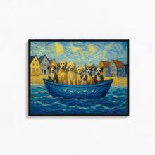 Whimsical Beach Dogs Samsung Art Dog Seascape Art Cute Pastel Nature Decor Kids Beach House Decor