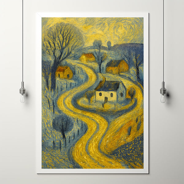 Whimsical Winter Wall Decor in a Folk Art Style Pastel Tone Early Winter Home Decor Idea Cozy Season