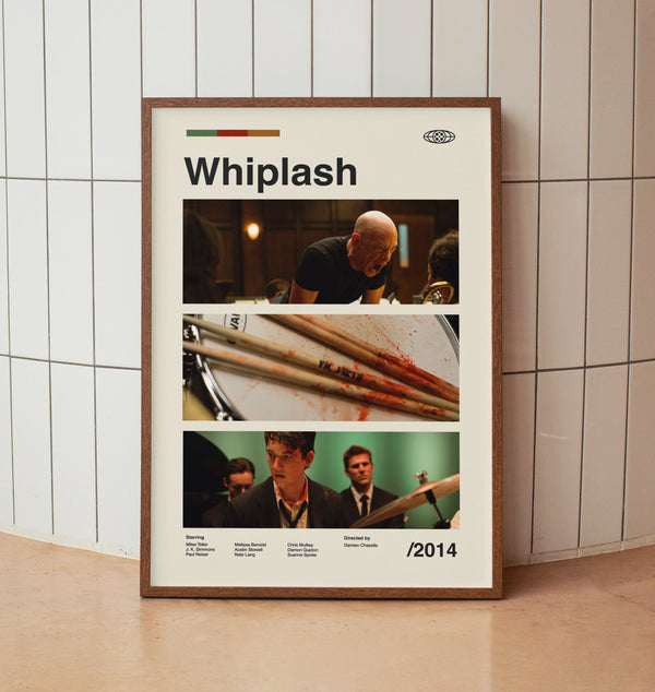 Whiplash Vintage Movie Poster - Damien Chazelle - Minimalist Midcentury Wall Art Print 1