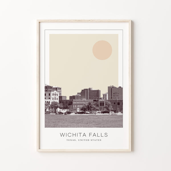 Wichita Falls Poster Print, Wichita Falls Travel Poster, Wichita Falls Minimalistic Wall Art, Wichita Falls, Texas, United States 1882436863