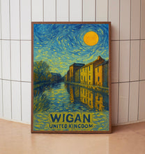 Wigan Poster Print, Wigan Travel Poster, Wigan Van Gogh Style Wall Art, Wigan, United Kingdom
