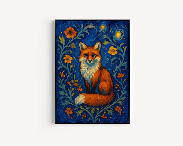 William Morris Fox Print - William Morris Inspired, Luxury Botanical Foliage Textiles Exhibition, Arts And Crafts, Floral Woodland Art