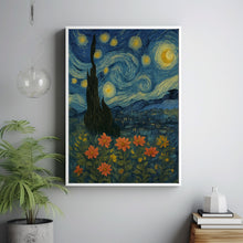 William Morris Full Moon And Flowers Print - Cotton Prints Exhibition Vintage William Morris, Luxury Botanical Foliage Trees Night Sky Moon