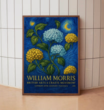 William Morris Hydrangea Flower Print - William Morris Inspired, Luxury Botanical Foliage Textiles Exhibition, Arts And Crafts, Floral Art