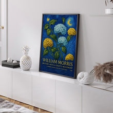 William Morris Hydrangea Flower Print - William Morris Inspired, Luxury Botanical Foliage Textiles Exhibition, Arts And Crafts, Floral Art