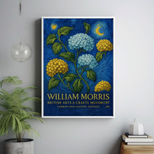 William Morris Hydrangea Flower Print - William Morris Inspired, Luxury Botanical Foliage Textiles Exhibition, Arts And Crafts, Floral Art