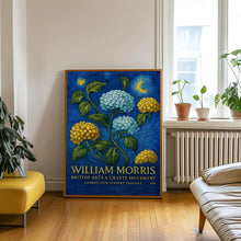 William Morris Hydrangea Flower Print - William Morris Inspired, Luxury Botanical Foliage Textiles Exhibition, Arts And Crafts, Floral Art