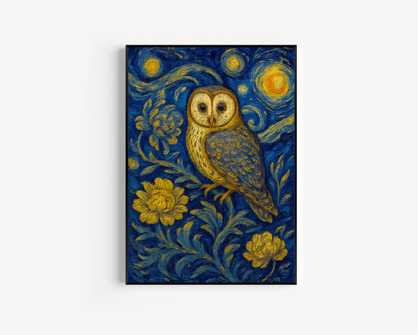 William Morris Owl Print - William Morris Inspired, Luxury Botanical Foliage Textiles Exhibition, Arts And Crafts, Floral Woodland Art