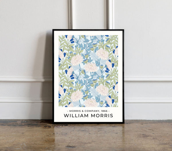 William Morris Poster, William Morris Print, William Morris Blue Art, Vintage Poster, Blue Floral Print, Floral Vintage Print 1212123286