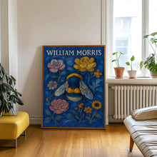 William Morris Style Bumble Bee Print - Cotton Prints Exhibition Vintage William Morris, Luxury Botanical Nature Bee Insect Summer Flowers
