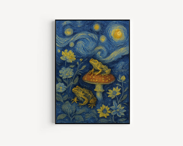 William Morris Toadstool and Frog Print, Cotton Prints Exhibition Vintage Poster, Classic Traditional Poster, Botanical Nature Flowers Art