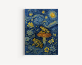 William Morris Toadstool and Frog Print, Cotton Prints Exhibition Vintage Poster, Classic Traditional Poster, Botanical Nature Flowers Art