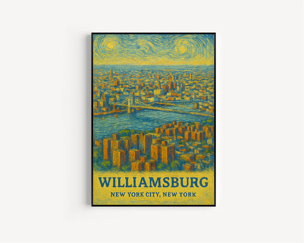 Williamsburg Print New York, Williamsburg Photo Poster, Williamsburg Travel Wall Art, Williamsburg Map Print, Williamsburg, New York City