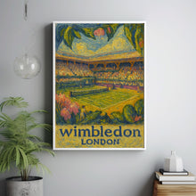 Wimbledon London Travel Poster, Historic Tennis Venue Art, UK Sports Print, British Travel Decor, London Vacation Gift