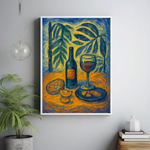Wine Bottle Wine Glass Matisse Print, Matisse Style Kitchen Art, Mediterranean Italian Art, Tropical, Exhibition Print, Retro Vintage Poster