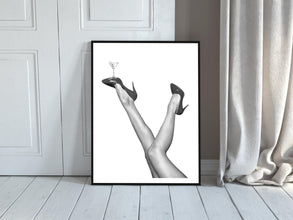 Wine Glass on Women Heels, Luxurious Alcohol Wall Art, Bar Cart Decor, Teen Girl Lavish Art, Printable Feminist Bar Decor, Digital Download 1868013692