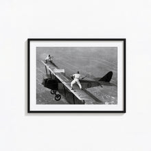 Wingwalker Tennis Match on Airplane Print, Tennis In The Sky Black and White Wall Art, Vintage Print Photography Prints Museum Quality Print 1620778657