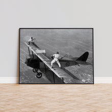 Wingwalker Tennis Match on Airplane Print, Tennis In The Sky Black and White Wall Art, Vintage Print Photography Prints Museum Quality Print 1620778657