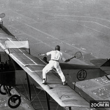 Wingwalker Tennis Match on Airplane Print, Tennis In The Sky Black and White Wall Art, Vintage Print Photography Prints Museum Quality Print 1620778657