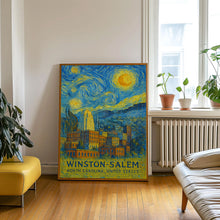 Winston-Salem Poster Print, Winston-Salem Travel Poster, Winston-Salem Van Gogh Style Wall Art, Winston-Salem, North Carolina, United States