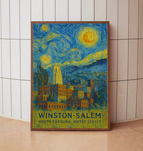 Winston-Salem Poster Print, Winston-Salem Travel Poster, Winston-Salem Van Gogh Style Wall Art, Winston-Salem, North Carolina, United States
