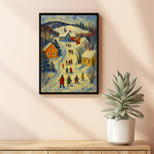 Winter Town Wall Art Christmas Village Cute Christmas Decor Cozy Season Print Farmhouse Decor
