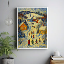 Winter Town Wall Art Christmas Village Cute Christmas Decor Cozy Season Print Farmhouse Decor