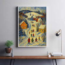 Winter Town Wall Art Christmas Village Cute Christmas Decor Cozy Season Print Farmhouse Decor