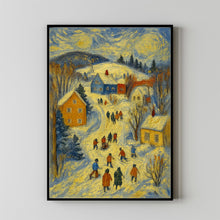 Winter Town Wall Art Christmas Village Cute Christmas Decor Cozy Season Print Farmhouse Decor (2)